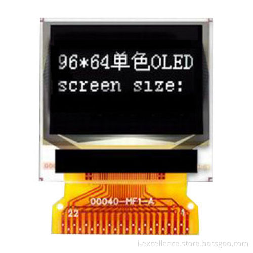 0.95-inch White OLED Display Module with 8-bit 8080 and 8-bit 6800, 4/3-wire SPI or IC InterfaceNew